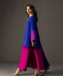 ZAINAB CHOTTANI-3PC SHAMOZE SILK PRINTED EMB SHIRT WITH SOFT SILK PRINTED DUPATTA & TROUSER BIC-