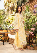 ELAF-3PC LAWN CHIKANKARI EMBROIDERED SHIRT WITH KHADDI NET EMBROIDERED DUPATTA AND TROUSER-BIC-4729