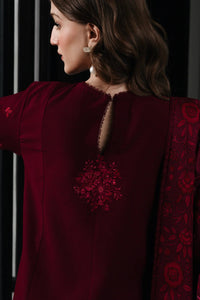 BATIK-3PC DHANAK EMBROIDERED SHIRT WITH COURTRAI PRINTED SHAWL & TROUSER-BIC-