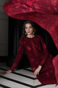 BATIK-3PC DHANAK EMBROIDERED SHIRT WITH COURTRAI PRINTED SHAWL & TROUSER-BIC-