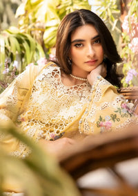 ELAF-3PC LAWN CHIKANKARI EMBROIDERED SHIRT WITH KHADDI NET EMBROIDERED DUPATTA AND TROUSER-BIC-4729