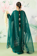 ETHNC-3PC LAWN SEQUIN EMBROIDERED SHIRT WITH ORGANZA EMBROIDERED DUPATTA AND TROUSER-BIC-4635