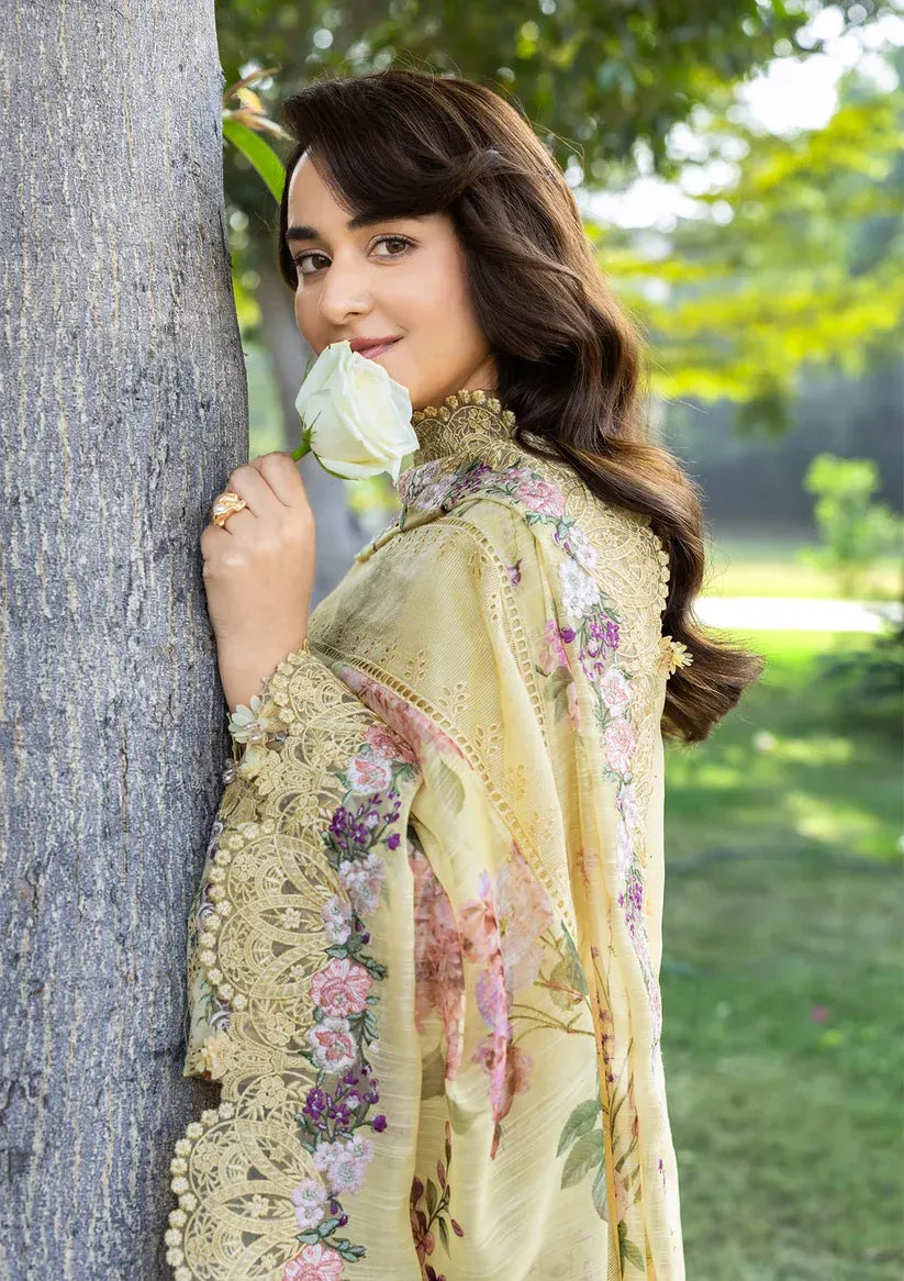 RANG RASIYA-3PC LAWN EMBROIDERED SHIRT WITH KHADDI NET EMBROIDERED DUPATTA AND TROUSER-BIC-4801