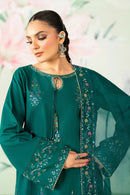 ETHNC-3PC LAWN SEQUIN EMBROIDERED SHIRT WITH ORGANZA EMBROIDERED DUPATTA AND TROUSER-BIC-4635