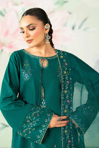 ETHNC-3PC LAWN SEQUIN EMBROIDERED SHIRT WITH ORGANZA EMBROIDERED DUPATTA AND TROUSER-BIC-4635