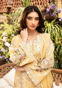 ELAF-3PC LAWN CHIKANKARI EMBROIDERED SHIRT WITH KHADDI NET EMBROIDERED DUPATTA AND TROUSER-BIC-4729