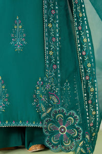 ETHNC-3PC LAWN SEQUIN EMBROIDERED SHIRT WITH ORGANZA EMBROIDERED DUPATTA AND TROUSER-BIC-4635