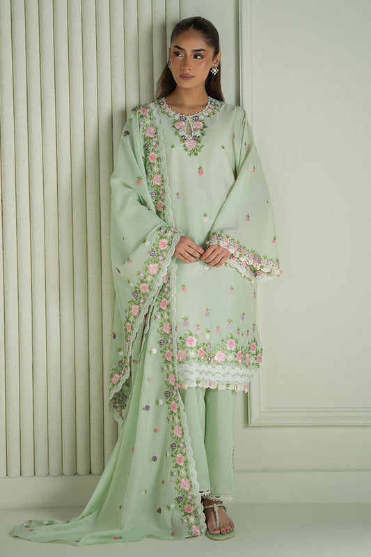 CROSS STITCH-3PC LAWN EMBROIDERED SHIRT WITH MONARK EMBROIDERED DUAPATTA AND TROUSER-BIC-3695