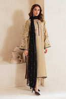 VINTAGE-3PC DHANAK EMBROIDERED SHIRT WITH KHADDI NET EMB DUPATTA AND TROUSER-BIC-4292