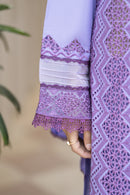 MIRAKHI-3PC LAWN LASERCUT EMBROIDERED SHIRT WITH MOARK PRINT DUPATTA-BIC-VOL-1- PLUM