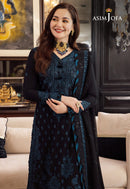 ASIM JOFA-3PC DHANAK EMBROIDERED SHIRT WITH BAMBER CHIFFON EMBROIDERED DUPATTA & TROUSER-BIC-4078
