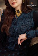 ASIM JOFA-3PC DHANAK EMBROIDERED SHIRT WITH BAMBER CHIFFON EMBROIDERED DUPATTA & TROUSER-BIC-4078
