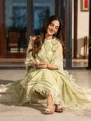 IZEL-3PC LAWN EMBROIDERED SHIRT WITH KHAADI NET EMBROIDERED DUPATTA AND TROUSER-BIC-4503