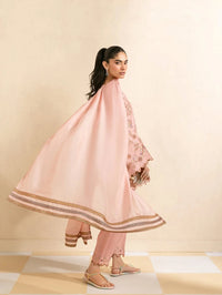 SAPPHIRE-3PC DHANAK EMBROIDERED SHIRT WITH DHANAK EMBROIDERED SHAWL AND TROUSER-BIC-5298