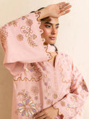 SAPPHIRE-3PC DHANAK EMBROIDERED SHIRT WITH DHANAK EMBROIDERED SHAWL AND TROUSER-BIC-5298