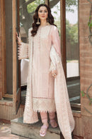 JAZMIN-3PC LAWN CHIKANKARI EMBROIDERED SHIRT WITH KHADDI NET EMB DUPATTA AND TROUSER -BIC-4552