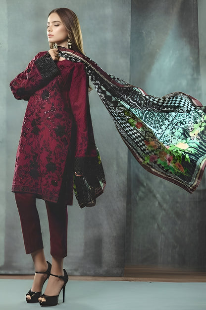 MARIA-B-3PC LAWN SEQUENCE EMBROIDERED WITH DIAMOND PRINT DUPATTA-BIC-2724