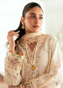 QALAMQAR - 3PC LAWN EMBROIDERED SHIRT WITH ORGANZA EMBROIDERED DUPATTA AND TROUSER -BIC-3804