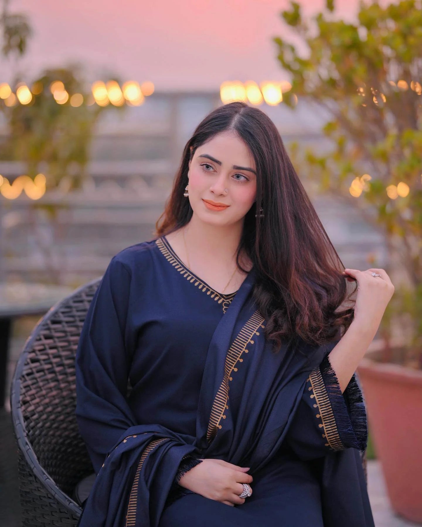 AISLING-3PC DHANAK EMBROIDERED SHIRT WITH COUTRAI PRINTED SHAWL AND TROUSER-BIC-3182