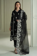CROSS STITCH-3PC LAWN EMBROIDERED SHIRT WITH ORGANZA EMBROIDRERD DUPATTA & TROUSER-BIC-3666