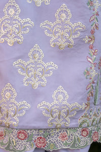 MIRAKHI-3PC LAWN EMBROIDERED SHIRT WITH KHAADI NET EMB DUPATTA & TROUSER-BIC-3805