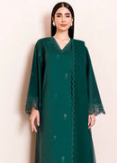 SERAN-3PC DHANAK EMBROIDERED SHIRT WITH SILK EMBROIDERED DUPATTA AND TROUSER-BIC-5196