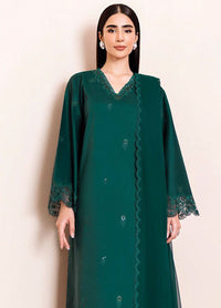 SERAN-3PC DHANAK EMBROIDERED SHIRT WITH SILK EMBROIDERED DUPATTA AND TROUSER-BIC-5196