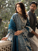 MAHNUR-3PC LAWN EMBROIDERED SHIRT WITH ORGANZA EMBROIDERED DUPATTA AND TROUSER-BIC-4609