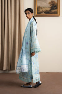 AYZEL-3PC LAWN PRINTED EMB SHIRT WITH SILK PRINTED DUPATTA AND PRINTED TROUSER-BIC-043