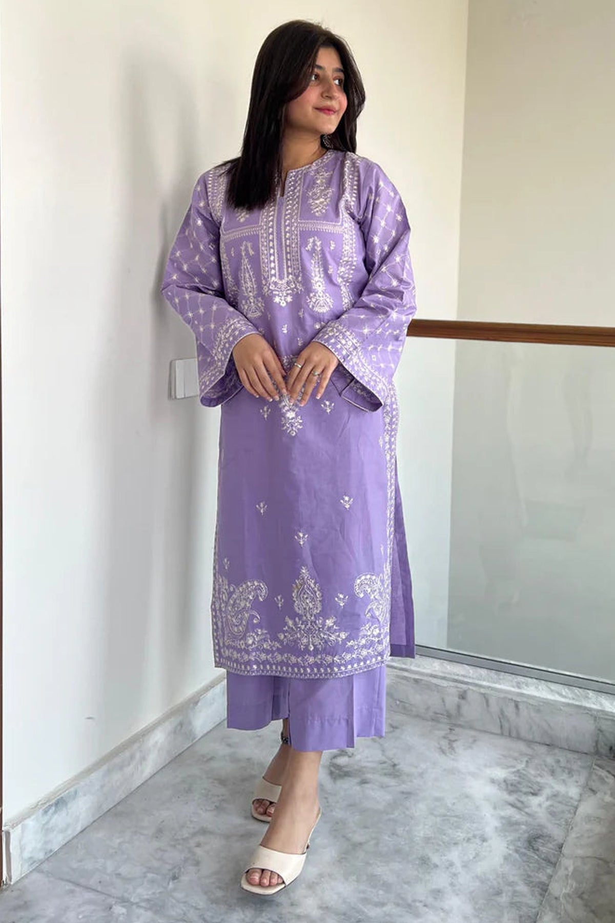 URGE-2PC DHANAK EMBROIDERED SHIRT AND EMBROIDRED TROUSER-BIC-120