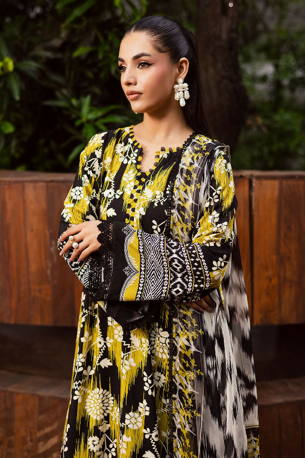 NUREH-3PC KHADDAR PRINTED SHIRT WITH KHADDAR PRINTED DUPATTA AND PRINTED TROUSER-BIC-2654