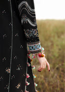 HUSSAIN REHAR-3PC KARANDI EMBROIDERED SHIRT WITH COUTRAI PRINTED SHAWL AND EMB TROUSER-BIC-5220