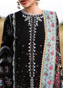 HUSSAIN REHAR-3PC KARANDI EMBROIDERED SHIRT WITH COUTRAI PRINTED SHAWL AND EMB TROUSER-BIC-5220