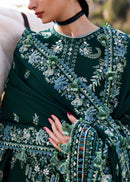 HUSSAIN REHAR-3PC KARANDI EMBROIDERED SHIRT WITH KARANDI EMBROIDERED SHAWL AND TROUSER-BIC-5249