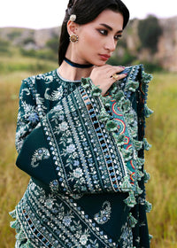 HUSSAIN REHAR-3PC KARANDI EMBROIDERED SHIRT WITH KARANDI EMBROIDERED SHAWL AND TROUSER-BIC-5249