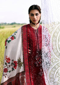 HUSSAIN REHAR-3PC KARANDI EMBROIDERED SHIRT WITH WOOL PRINTED SHAWL AND TROUSER-BIC-5215