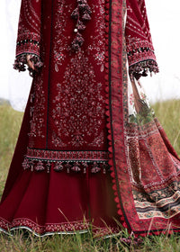 HUSSAIN REHAR-3PC KARANDI EMBROIDERED SHIRT WITH WOOL PRINTED SHAWL AND TROUSER-BIC-5215