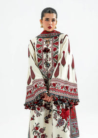 HUSSAIN REHAR-3PC DHANAK EMBROIDERED SHIRT WITH WOOL PRINTED SHAWL AND EMB TROUSER -BIC-5186