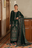 AFROZEH-3PC KARANDI EMBROIDERED SHIRT WITH KARANDI EMB SHAWL AND TROUSER-BIC-5195
