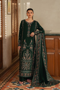 AFROZEH-3PC KARANDI EMBROIDERED SHIRT WITH KARANDI EMB SHAWL AND TROUSER-BIC-5195