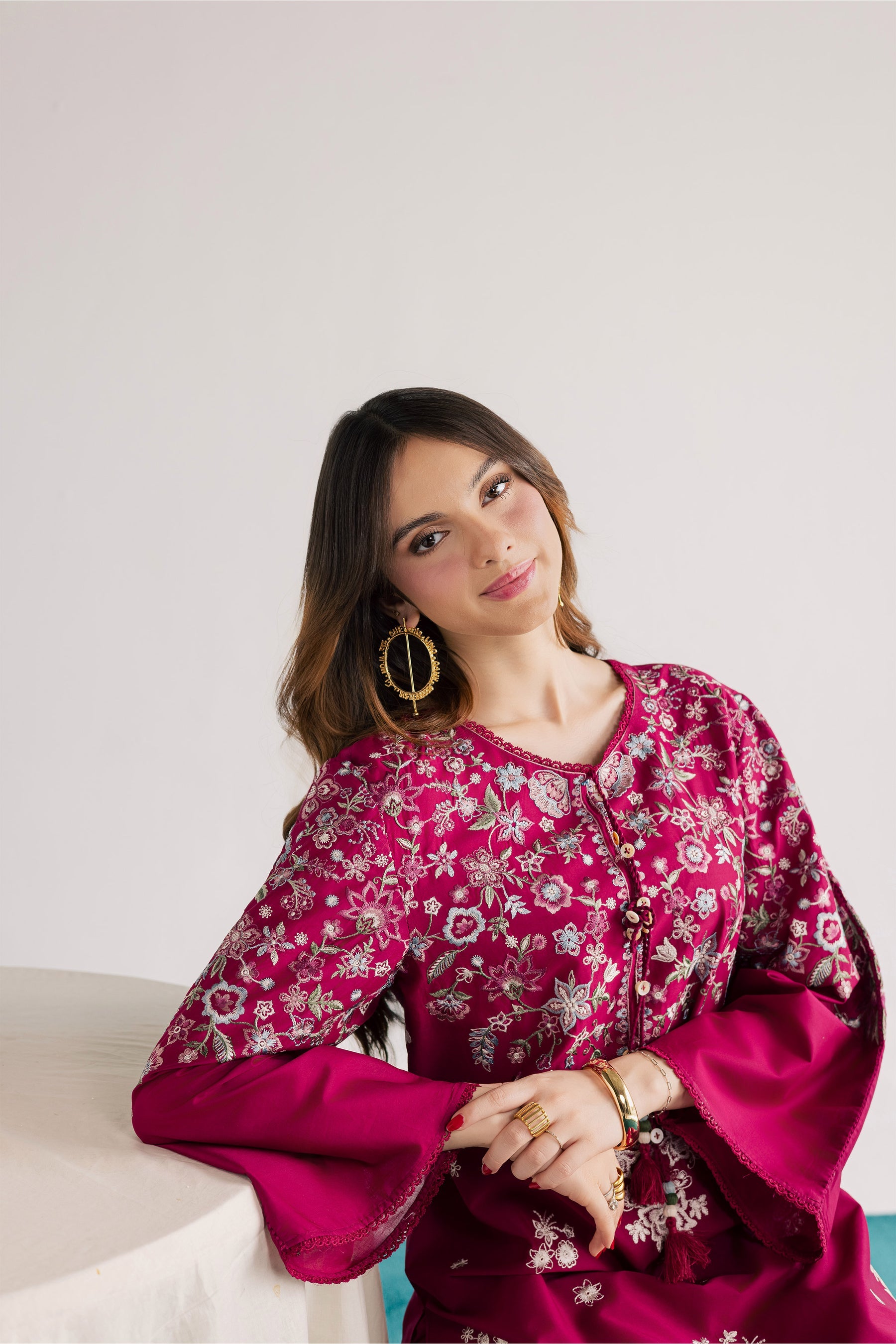 BATIK-2PC LAWN EMBROIDERED SHIRT WITH LAWN EMBROIDERED SLEEVES-BIC-268