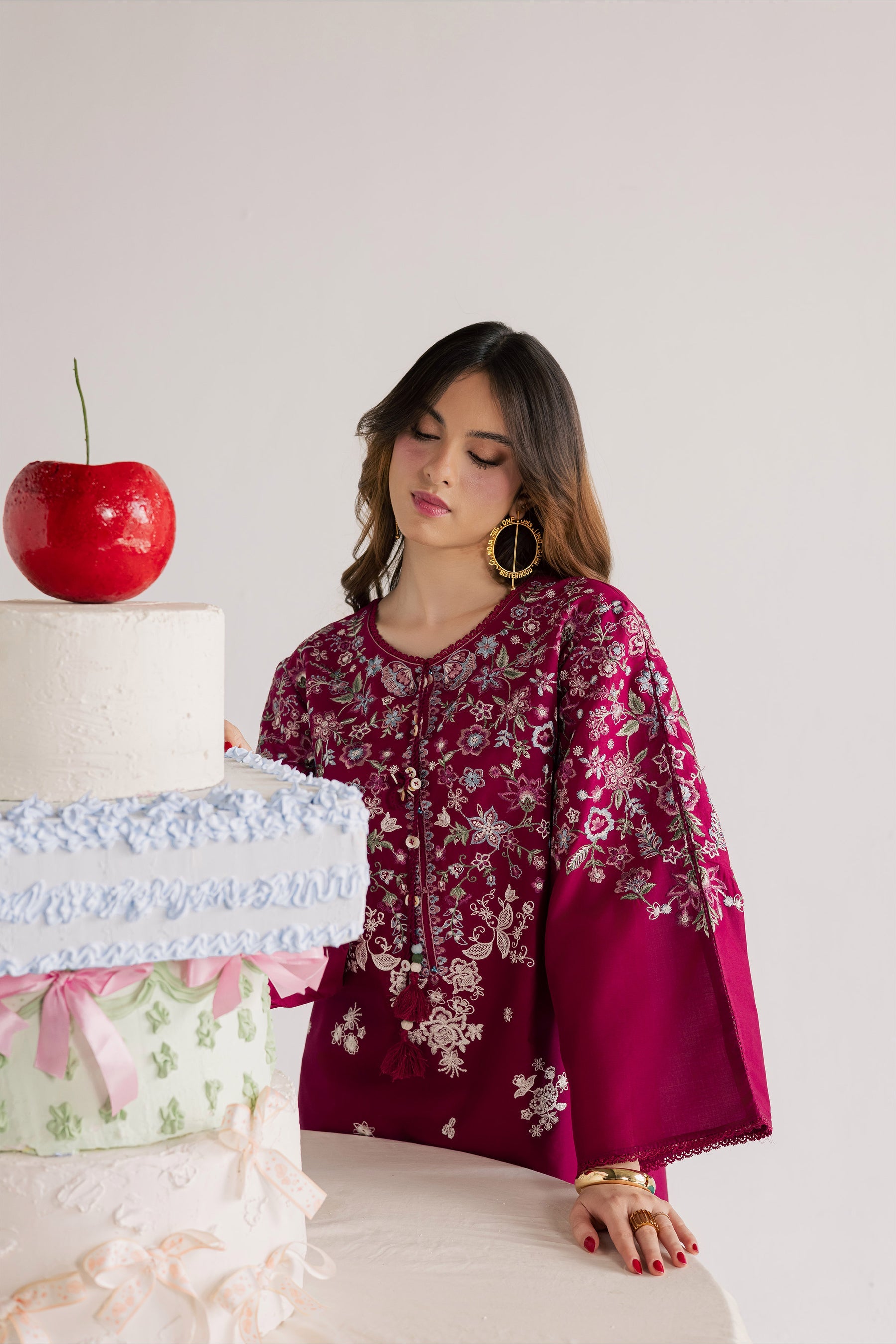 BATIK-2PC LAWN EMBROIDERED SHIRT WITH LAWN EMBROIDERED SLEEVES-BIC-268