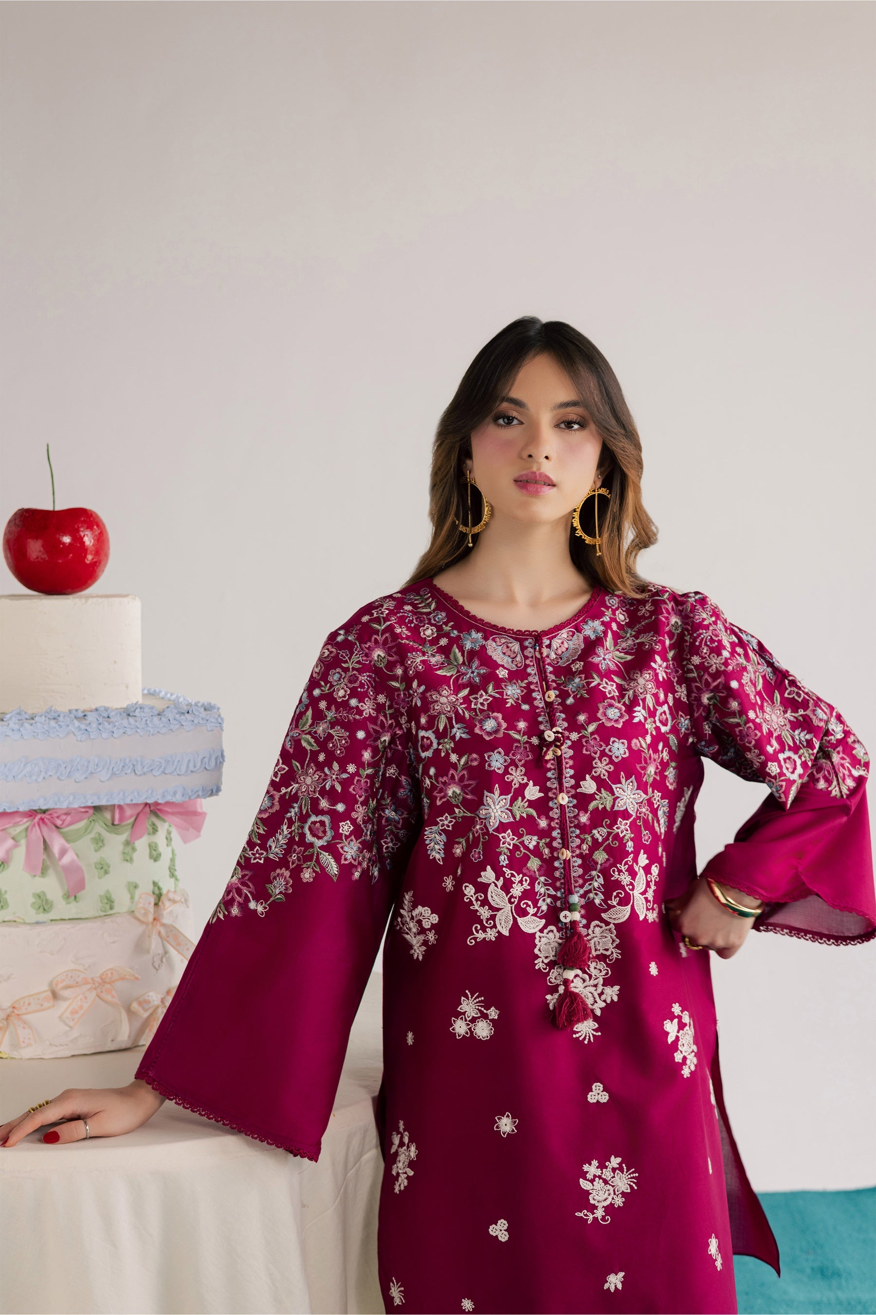 BATIK-2PC LAWN EMBROIDERED SHIRT WITH LAWN EMBROIDERED SLEEVES-BIC-268