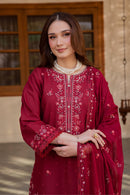 BATIK-3PC LAWN EMBROIDERED SHIRT WITH CHIFFON EMBROIDERED DUPATTA AND TROUSER-BIC-4824