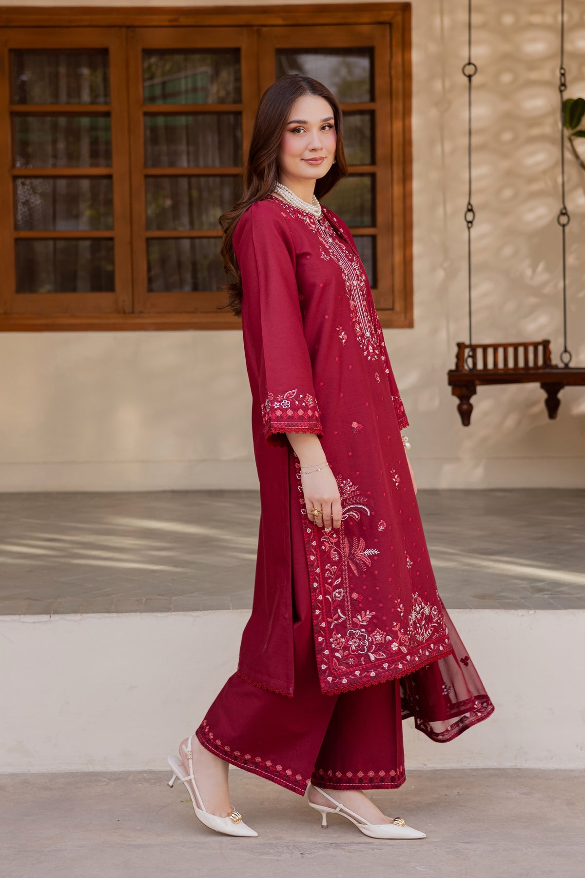 BATIK-3PC LAWN EMBROIDERED SHIRT WITH CHIFFON EMBROIDERED DUPATTA AND TROUSER-BIC-4824