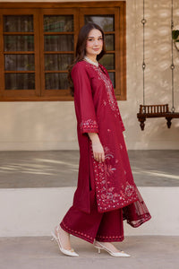 BATIK-3PC LAWN EMBROIDERED SHIRT WITH CHIFFON EMBROIDERED DUPATTA AND TROUSER-BIC-4824