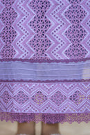 MIRAKHI-3PC LAWN LASERCUT EMBROIDERED SHIRT WITH MOARK PRINT DUPATTA-BIC-VOL-1- PLUM