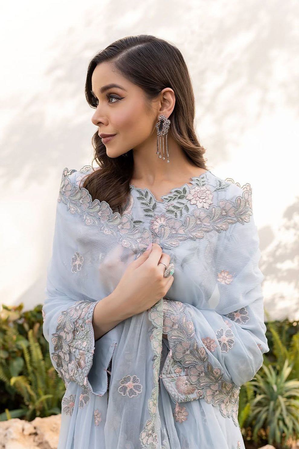 IZNIK-3PC LAWN EMBROIDERED SHIRT WITH CHIFFON EMBROIDERED DUPATTA & LAWN TROUSER-3608
