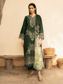 IZEL-3PC LAWN EMBROIDERED SHIRT WITH CHIFFOON PRINT DUPATTA AND EMB TROUSER-BIC-4628