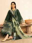 IZEL-3PC LAWN EMBROIDERED SHIRT WITH CHIFFOON PRINT DUPATTA AND EMB TROUSER-BIC-4628